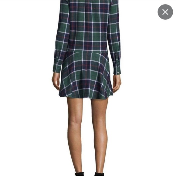 Derek Lam 10 Crosby Plaid Tie-Waist Shirt Dress 0 - Picture 3 of 5